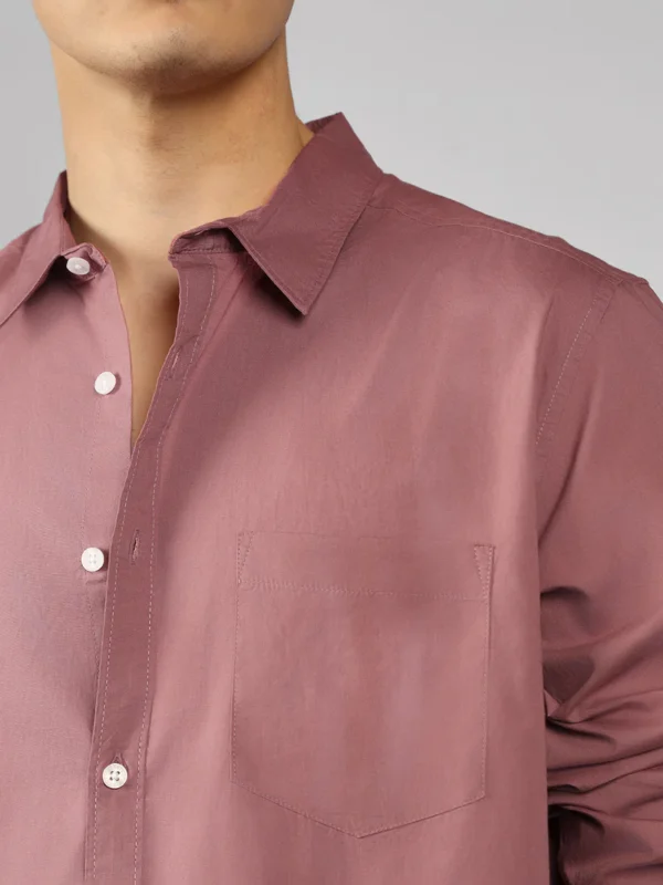 Men's Solid Dusty Pink Casual Shirt - Image 2