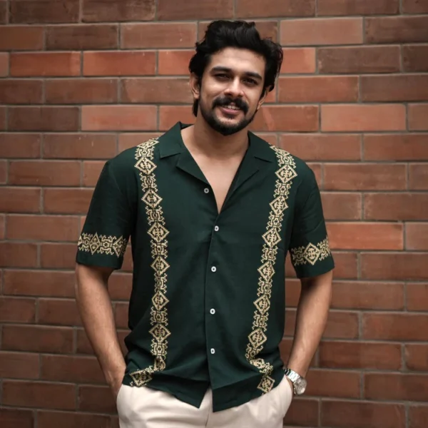 Green Panel Men Shirt