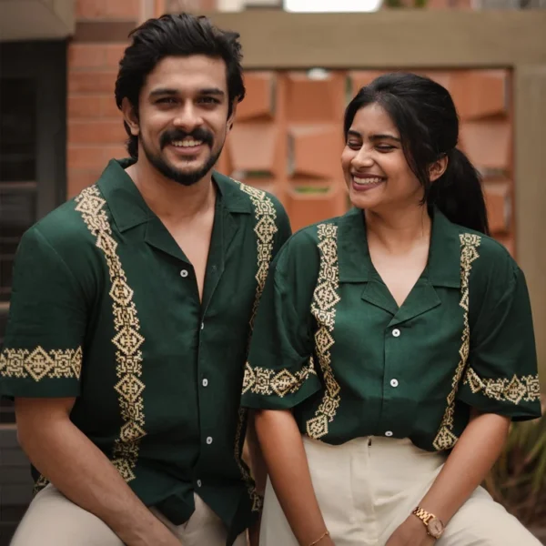 Green Panel Men Shirt - Image 6