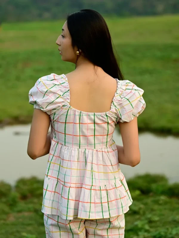 Women White Printed Cotton Top - Image 4