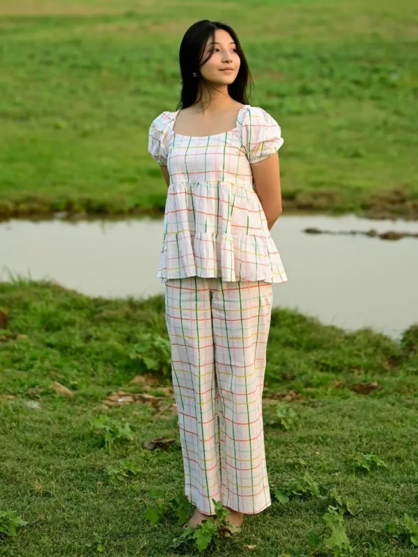 Women White Printed Cotton Top