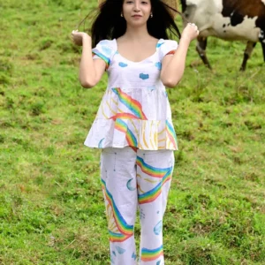 Women Multicolor Printed Cotton Top